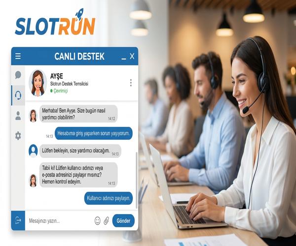 Slotrun müşteri destek sohbet ekranı