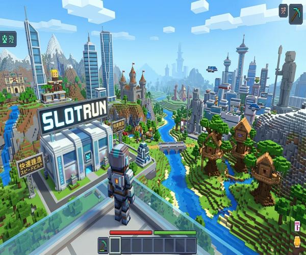 Voxel Architects Slotrun sandbox blok inşa oyun sahnesi
