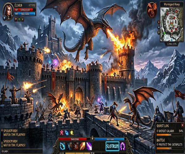 Wyrmgard Legends Slotrun ejderha RPG oyun sahnesi