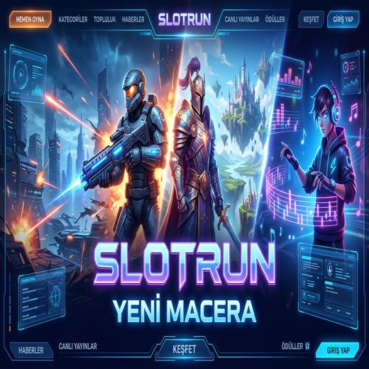 Slotrun resmi tanıtım kapak görseli - dijital oyun evreni